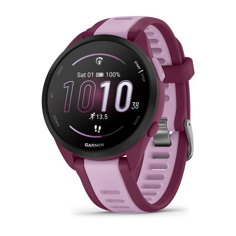 Garmin Forerunner 165 Music 3.05 cm (1.2") AMOLED 43 mm Digital 390 x 390 pixels Touchscreen Purple GPS (satellite)