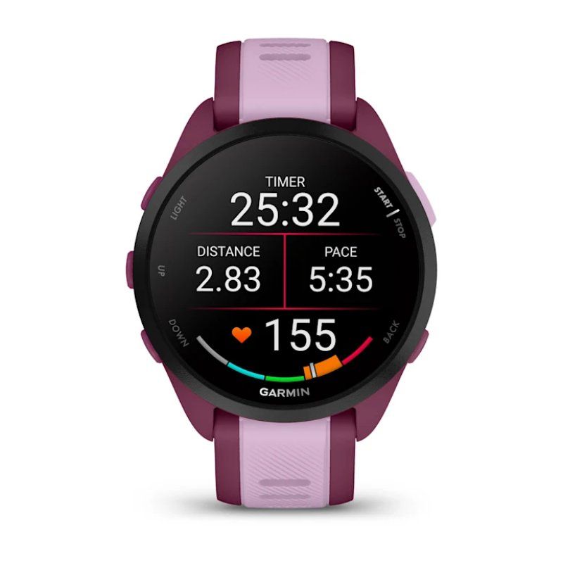 Garmin Forerunner 165 Music 3,05 cm (1.2") AMOLED 43 mm Numérique 390 x 390 pixels Écran tactile Violet GPS