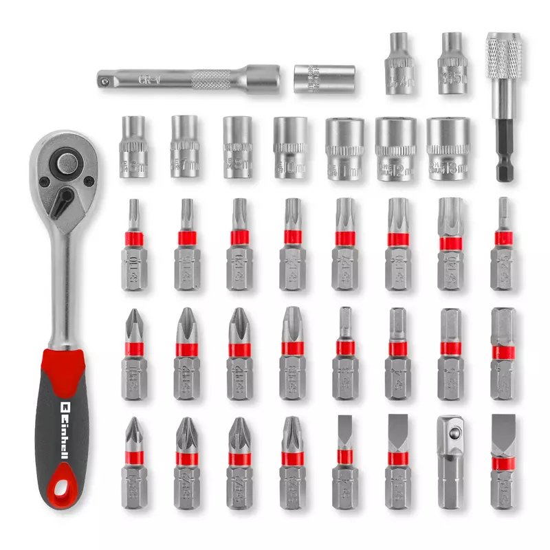 EINHELL L-CASE 37tlg Bit- & Ratschen-Set mit Zubehör Box