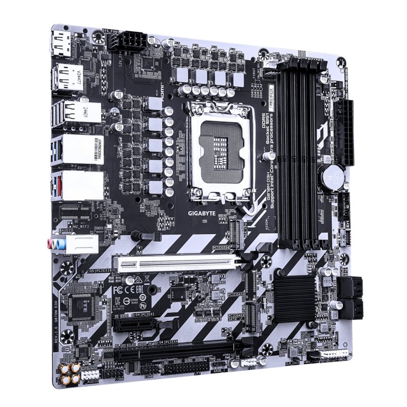 GIGABYTE Q870M D3H Motherboard - Intel Core Ultra (Series 2) CPUs, 4 1 2 Phases VRM, up to 9066MHz DDR5 (O.C), 2xPCIe