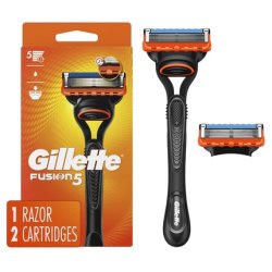 Gillette Fusion5 Men's Razor Handle with 2 Blade Refills