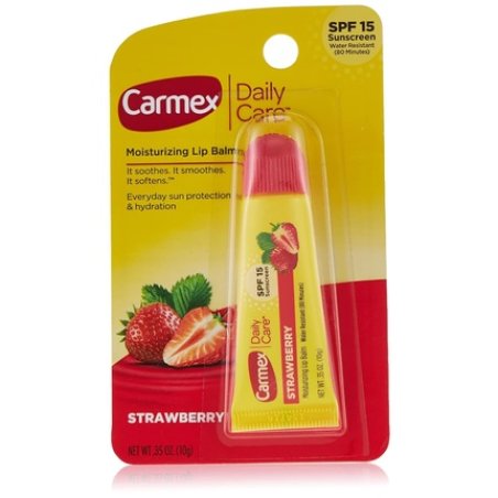 Carmex Daily Care Strawberry Lip Balm SPF 15 0.35 Oz Tube