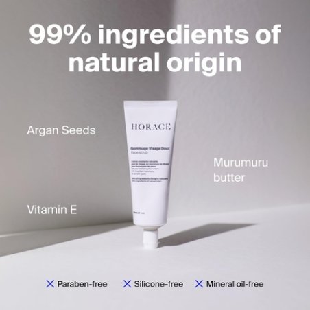 Horace Gentle Face Scrub for Men Exfoliating Cream with Argan Seeds and Murumuru