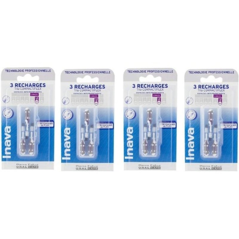 Inava Trio Compact Brush Heads 3 Refills Purple for 6 to 4mm Interdental Space