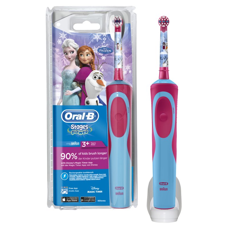Oral-B Stages Vitality Enfant Brosse à dents rotative Bleu, Rouge