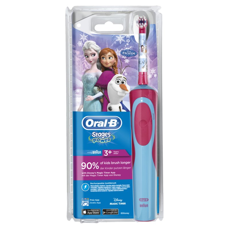 Oral-B Stages Vitality Enfant Brosse à dents rotative Bleu, Rouge