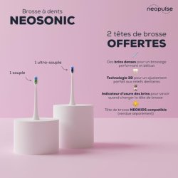 Neosonic Sonic Electric Toothbrush with 3-Month Battery Life and 15 Modes