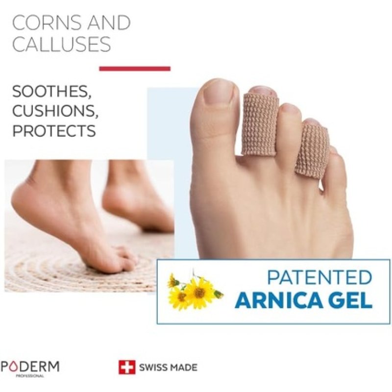 Poderm Toecorns Protection Tubes with Patented Arnica Gel for Immediate Pain Relief