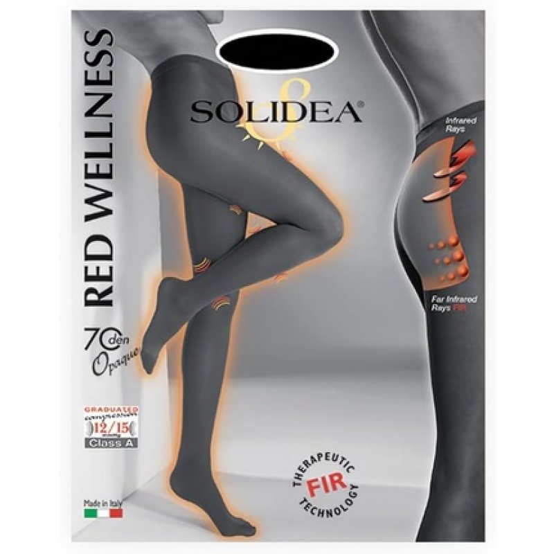 Red Wellness Opaque Graduated Compression Tights - Nero 2-M