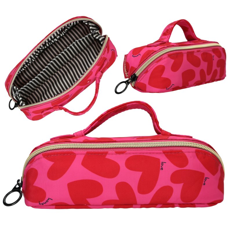 Trends by Depesche 0413873 trousse à crayons Métal, Nylon, Polyester Rose, Rouge