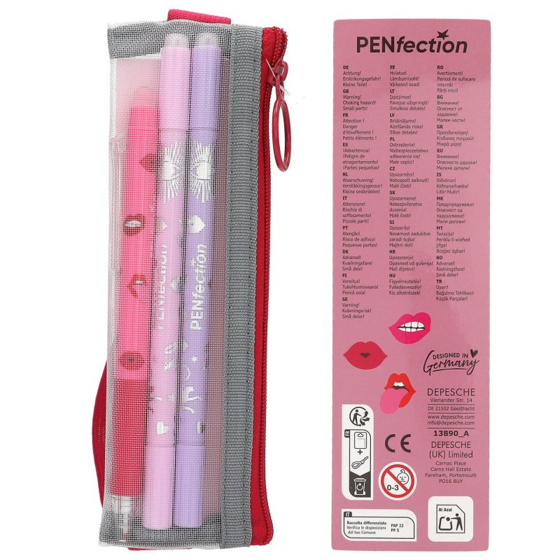 Trend - PENfection Notebook with Pen Set - Heart - Bright Red and Pink (413890)