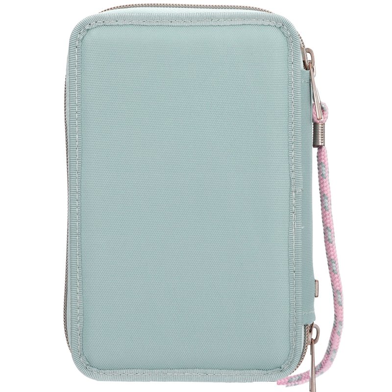 Miss Melody - Triple Pencil Case With Horse Head Application - Sage Green