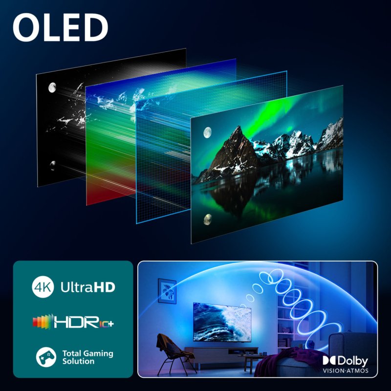Philips 65OLED760/12 164cm 65" 4K OLED 120 Hz Ambilight Smart TV