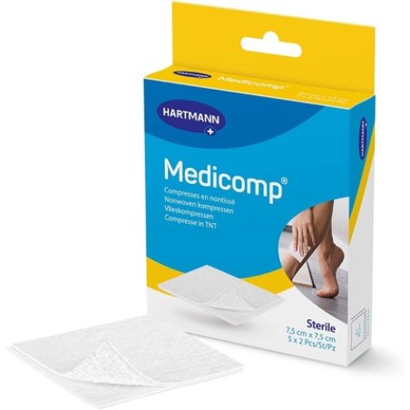 Medicomp Sterile Nonwoven Compresses Absorbent Lint-Free 75x75cm