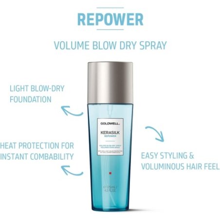Spray pentru par Goldwell Kerasilk Repower Volume Blow-Dry, Par fin/slabit, 125ml