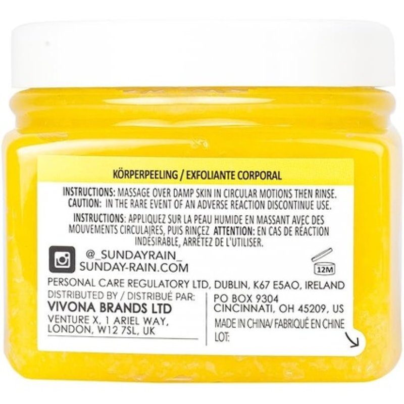 Sunday Rain Chamomile and Ylang Ylang Exfoliating Body Scrub with Hyaluronic Acid 265g