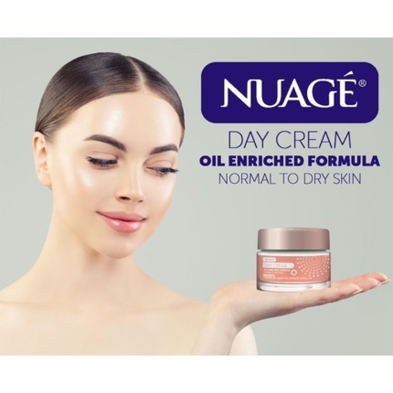 Nuage Day Cream 50ml Oil-Enriched Daily Face Moisturiser with Argan and Olive