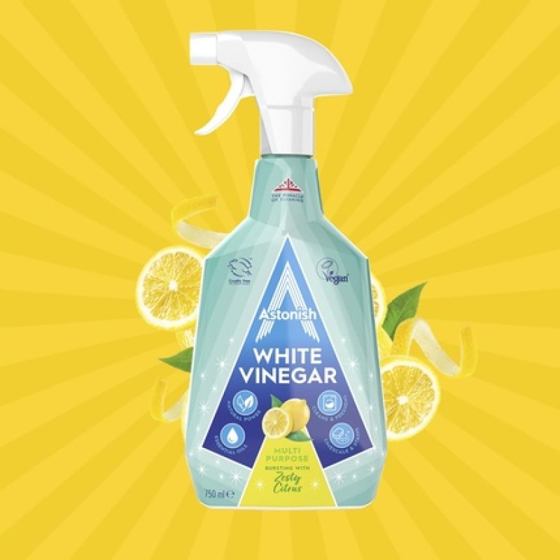 Astonish Multipurpose Cleaning Spray with White Vinegar Zesty Lemon Scent 750ml