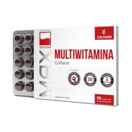 Max Multivitamin 30 Tablets for Immune System, Nervous System, Concentration, and Skin Health
