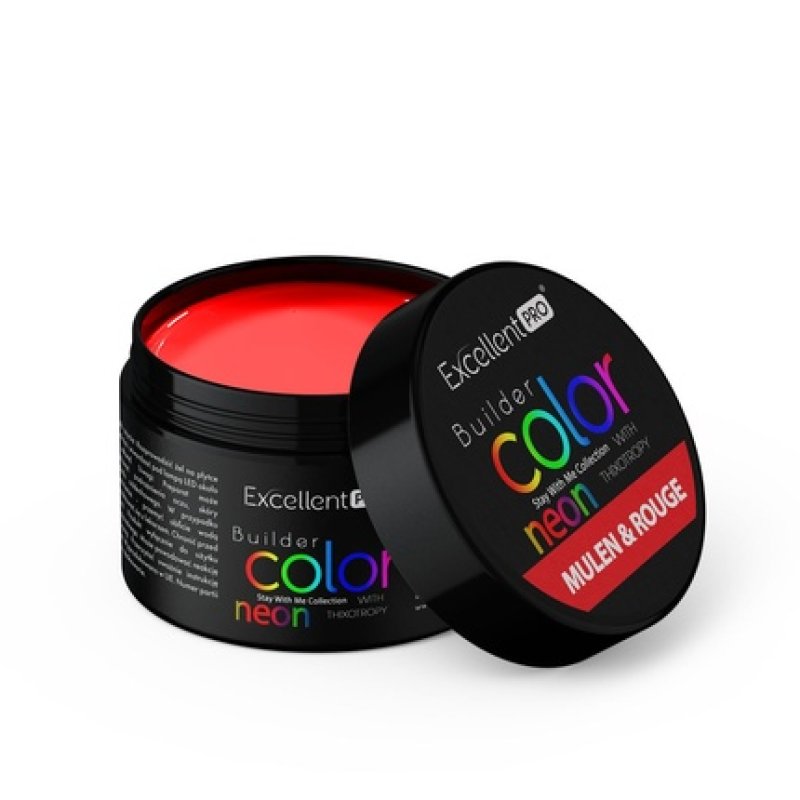 Excellent Pro Builder Color Neon With Thixotropy Building Gel Mulen & Rouge 15g