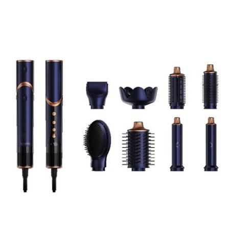Lovio Multistyler Airstyle Hair Dryer And Curling Iron Lvhs001bl 1400w In Navy Blue And Copper