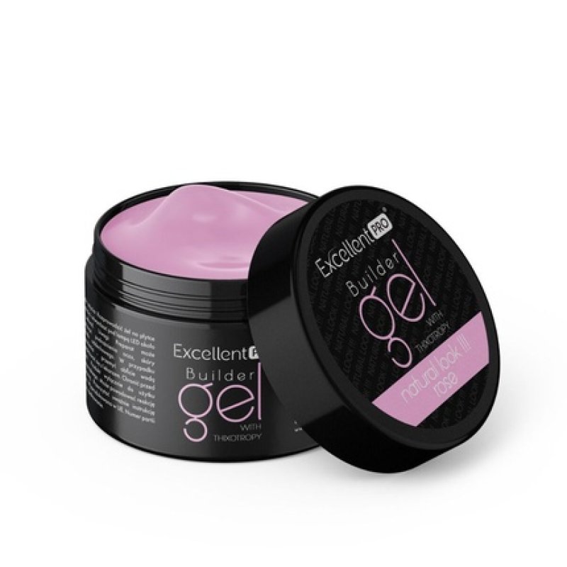 Excellent Pro Builder Gel With Thixotropy Natural Look Rose 15g