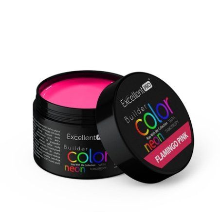 Excellent Pro Builder Color Neon With Thixotropy Building Gel Flamingo Pink 15g