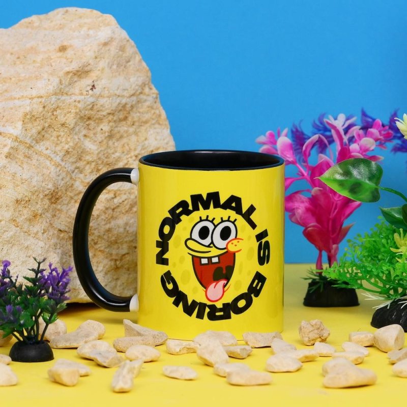 BOB L'EPONGE - Normal is Boring - Mug Interieur Coloré 325ml