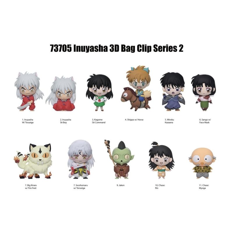 INUYASHA (25TH ANNIV.) - Series 2 - 3D Foam Bag Clip (Display 24 Pcs)