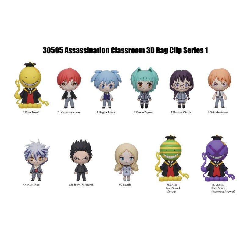 ASSASSINATION CLASSROOM - Series 1 - 3D Foam Bag Clip (Display 24 Pcs)
