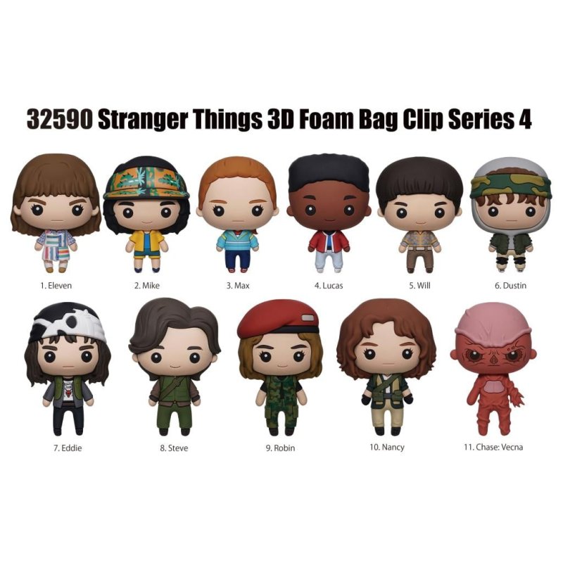 Netflix - Stranger Things - Assortiment en blind bag de figurines de sac de collection en mousse (Série 4) (24 pcs)