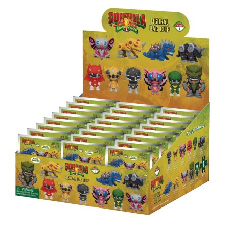GODZILLA VS POWER RANGERS -Series 1 -3D Foam Bag Clip (Display 24 Pcs)