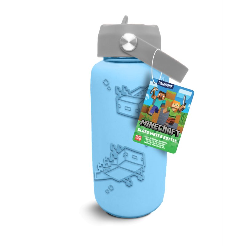 MINECRAFT - Bouteille d'eau en Verre avec Silicone 800ml