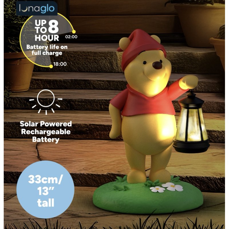 WINNIE L'OURSON - Lampe Solaire Extérieure 'LunaGlo' 33cm