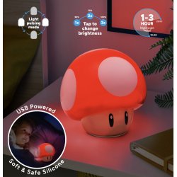 SUPER MARIO - Champignon - Lampe Décorative 'SquishyGlo' Rechargeable