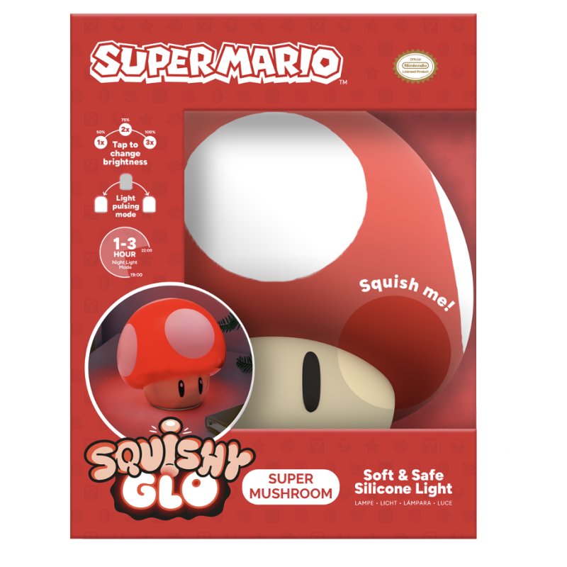 SUPER MARIO - Champignon - Lampe Décorative 'SquishyGlo' Rechargeable