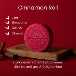 HappySoaps Cinnamon Roll Solid Shampoo Bar 70g - Vegan, Handmade in EU, Plastic-Free