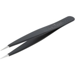 Nippes Solingen 729 Tweezers with Narrow Fine Tip Stainless Steel Black 95