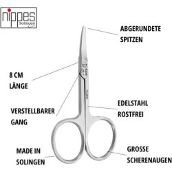 Nippes Solingen Professional Baby Scissors 8cm Rustproof with Rounded Corners