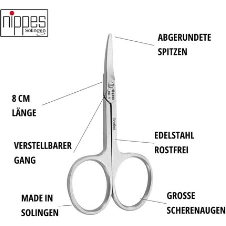 Nippes Solingen Professional Baby Scissors 8cm Rustproof with Rounded Corners