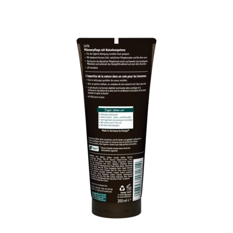 Kneipp 918528 gel douche et nettoyant pour le corps 200 ml Hommes Corps, visage et cheveux Fraicheur