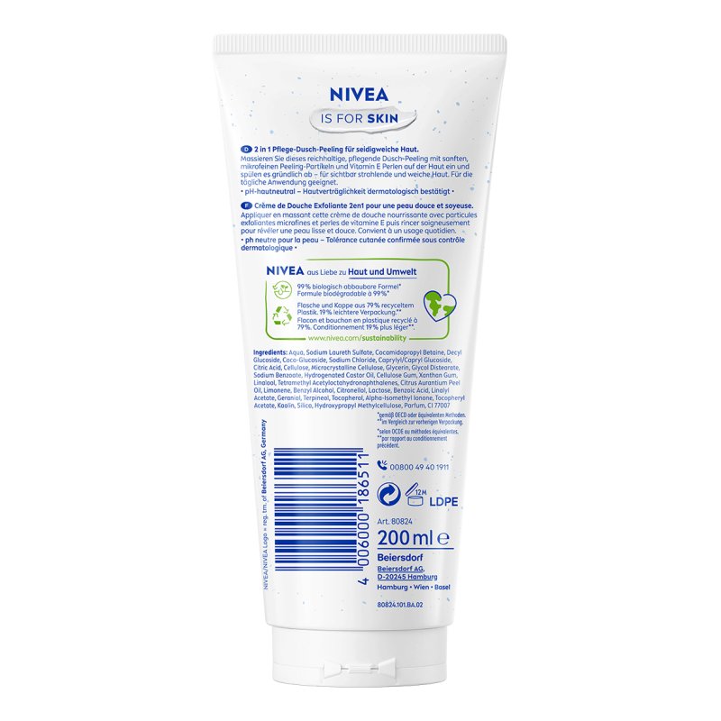 NIVEA Creme Peeling 200 ml Shower foam Unisex Body