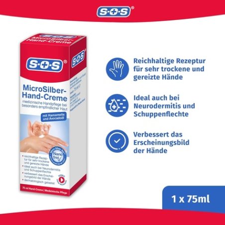SOS Micro Silver Hand Cream Medical Hand Care for Sensitive Skin