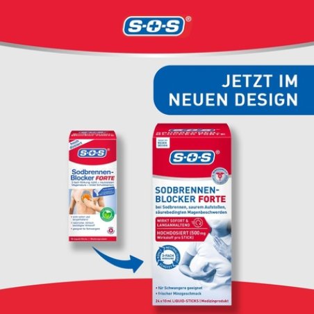 Sos Heartburn Blocker Forte Pain Relieving Gel 24x 10ml - Pack of 24