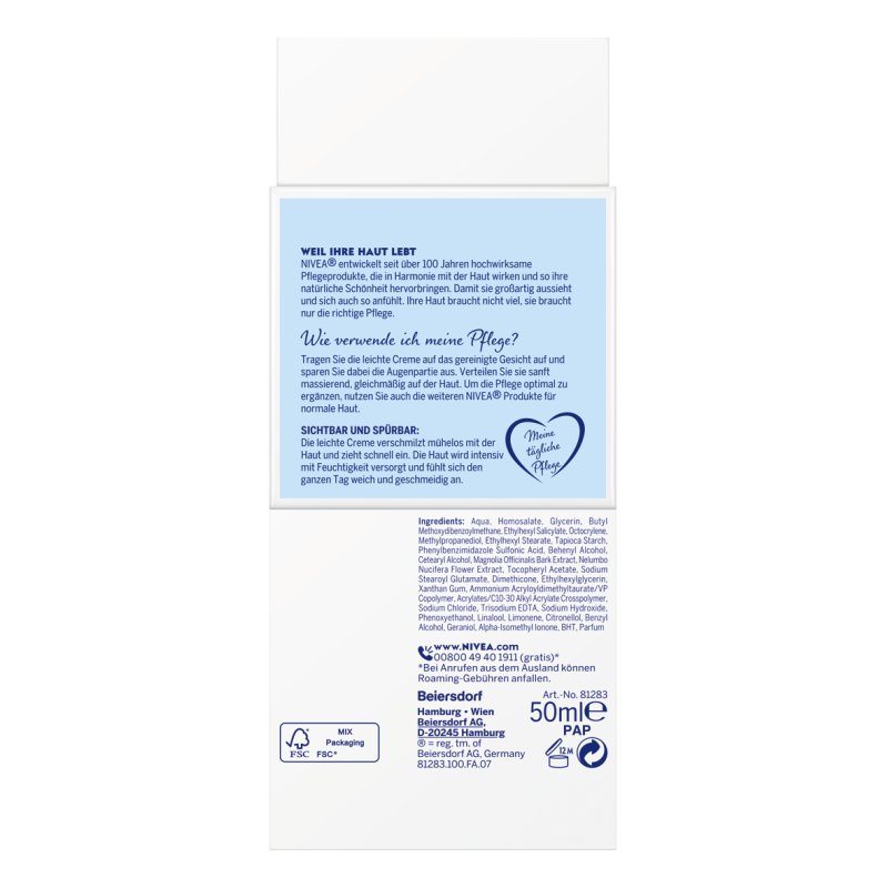 NIVEA Refreshing Day Care 24h Moisture SPF30 Crèmes de jour et de nuit Visage 50 ml