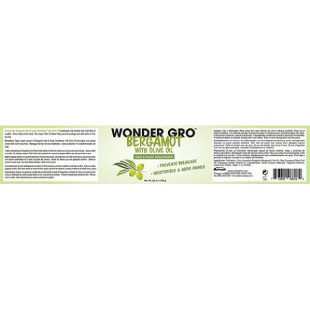 Wonder Gro Bergamot with Olive Oil Hair Grease Styling Conditioner 12 fl oz - Prevents Breakage - Moisturizes and Adds