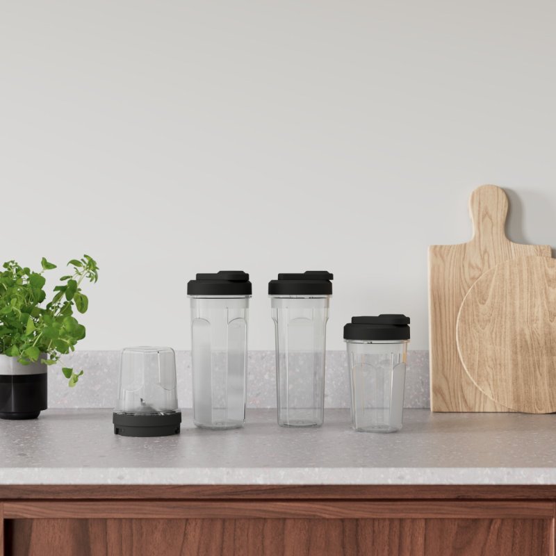 Electrolux E4CB1-6ST 1 L Mélangeur de table 350 W Noir, Acier inoxydable, Transparent