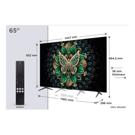 TCL 65C69K TV 165.1 cm (65 ) 4K Ultra HD Smart TV Wi-Fi Metallic