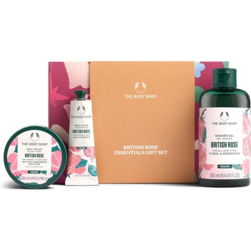 The Body Shop British Rose Essentials Gift Set Shower Gel 250ml Body Yogurt