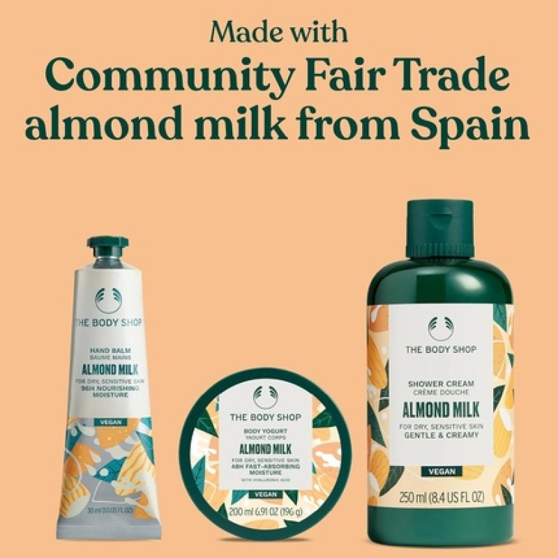 The Body Shop Almond Milk Essentials Gift Set Shower Cream 250ml Body Yogurt
